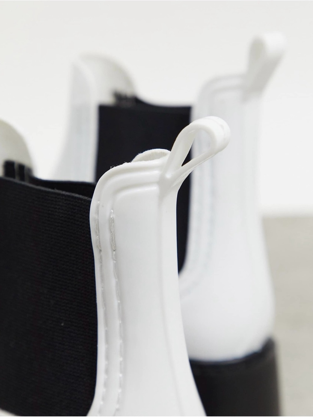 ASOS White Platform Plastic Chelsea Boots Size 8 - Picture 5 of 11